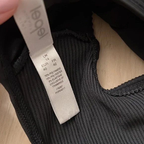 Lepel London Swim Black Ribbed Cropped Bikini Top - Picture 5 of 5